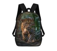 sinyumoney 17inch School Backpack for Girls Amazon Jungle Leopard Backpack 3D Printed Boy School Backpack Casual Daypack Rucksack for Middle School Students
