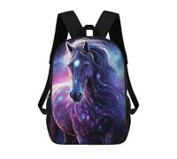 sinyumoney 17inch School Backpack for Girls Beautiful Space Horse Backpack 3D Printed Boy School Backpack Casual Daypack Rucksack for Middle School Students