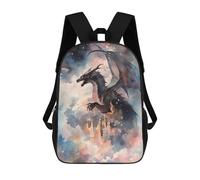 sinyumoney 17inch School Backpack for Girls Black Dragon And Castle Backpack 3D Printed Boy School Backpack Casual Daypack Rucksack for Middle School Students