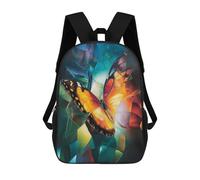 sinyumoney 17inch School Backpack for Girls Butterfly Abstract Art Backpack 3D Printed Boy School Backpack Casual Daypack Rucksack for Middle School Students
