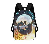 sinyumoney 17inch School Backpack for Girls Cat Balance Backpack 3D Printed Boy School Backpack Casual Daypack Rucksack for Middle School Students