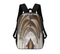 sinyumoney 17inch School Backpack for Girls Catholic Good Quotes 5 Backpack 3D Printed Boy School Backpack Casual Daypack Rucksack for Middle School Students