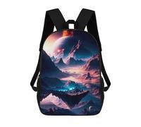sinyumoney 17inch School Backpack for Girls Celestial Island Backpack 3D Printed Boy School Backpack Casual Daypack Rucksack for Middle School Students