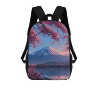 sinyumoney 17inch School Backpack for Girls Cherry Blossom Mountain Serenity Backpack 3D Printed Boy School Backpack Casual Daypack Rucksack for Middle School Students