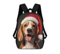 sinyumoney 17inch School Backpack for Girls Christmas Beagle Dog Backpack 3D Printed Boy School Backpack Casual Daypack Rucksack for Middle School Students