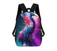 sinyumoney 17inch School Backpack for Girls Colorful Abstract Bird Painting Backpack 3D Printed Boy School Backpack Casual Daypack Rucksack for Middle School Students