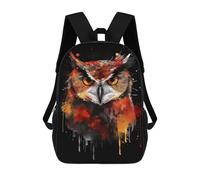 sinyumoney 17inch School Backpack for Girls Colorful Abstract Owl Art Print Backpack 3D Printed Boy School Backpack Casual Daypack Rucksack for Middle School Students