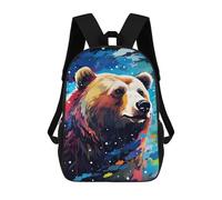 sinyumoney 17inch School Backpack for Girls Colorful Bear Painting Artwork-1 Backpack 3D Printed Boy School Backpack Casual Daypack Rucksack for Middle School Students