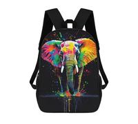 sinyumoney 17inch School Backpack for Girls Colorful Elephant Splash Backpack 3D Printed Boy School Backpack Casual Daypack Rucksack for Middle School Students