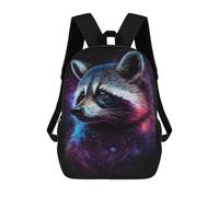 sinyumoney 17inch School Backpack for Girls Cosmic Raccoon Art Print-25 Backpack 3D Printed Boy School Backpack Casual Daypack Rucksack for Middle School Students