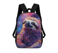 sinyumoney 17inch School Backpack for Girls Cosmic Sloth Portrait-2 Backpack 3D Printed Boy School Backpack Casual Daypack Rucksack for Middle School Students