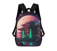 sinyumoney 17inch School Backpack for Girls Cosmic Temple Backpack 3D Printed Boy School Backpack Casual Daypack Rucksack for Middle School Students