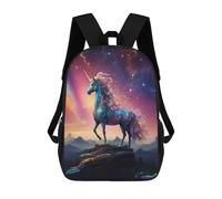 sinyumoney 17inch School Backpack for Girls Cosmic Unicorn Backpack 3D Printed Boy School Backpack Casual Daypack Rucksack for Middle School Students