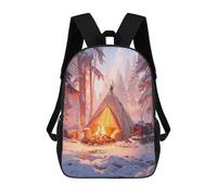 sinyumoney 17inch School Backpack for Girls Cozy Camp Backpack 3D Printed Boy School Backpack Casual Daypack Rucksack for Middle School Students