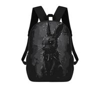sinyumoney 17inch School Backpack for Girls Dark Spiked Gothic Rabbit Backpack 3D Printed Boy School Backpack Casual Daypack Rucksack for Middle School Students