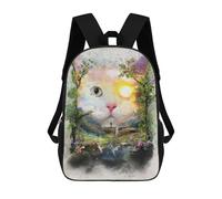 sinyumoney 17inch School Backpack for Girls Day Cat Backpack 3D Printed Boy School Backpack Casual Daypack Rucksack for Middle School Students