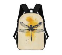 sinyumoney 17inch School Backpack for Girls Dragonfly Watercolor Art Backpack 3D Printed Boy School Backpack Casual Daypack Rucksack for Middle School Students