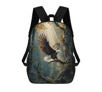 sinyumoney 17inch School Backpack for Girls Eagle Forest Nature Scene Backpack 3D Printed Boy School Backpack Casual Daypack Rucksack for Middle School Students