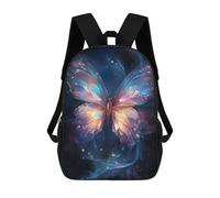 sinyumoney 17inch School Backpack for Girls Enchanted Butterfly Artwork Backpack 3D Printed Boy School Backpack Casual Daypack Rucksack for Middle School Students