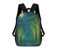 sinyumoney 17inch School Backpack for Girls Enchanted Forest Under A Swirling Sky Backpack 3D Printed Boy School Backpack Casual Daypack Rucksack for Middle School Students