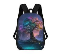sinyumoney 17inch School Backpack for Girls Enchanted Rainbow Tree Landscape Backpack 3D Printed Boy School Backpack Casual Daypack Rucksack for Middle School Students