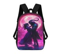 sinyumoney 17inch School Backpack for Girls Fantasy Romance Under The Moonlight Backpack 3D Printed Boy School Backpack Casual Daypack Rucksack for Middle School Students