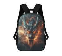 sinyumoney 17inch School Backpack for Girls Fiery Demon Head Statue Backpack 3D Printed Boy School Backpack Casual Daypack Rucksack for Middle School Students