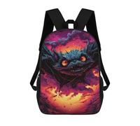 sinyumoney 17inch School Backpack for Girls Fiery Demon Wings Artwork Backpack 3D Printed Boy School Backpack Casual Daypack Rucksack for Middle School Students
