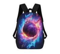 sinyumoney 17inch School Backpack for Girls Flame Engulfs Cricket Ball Backpack 3D Printed Boy School Backpack Casual Daypack Rucksack for Middle School Students