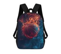 sinyumoney 17inch School Backpack for Girls Flaming Basketball Wallpaper -1 Backpack 3D Printed Boy School Backpack Casual Daypack Rucksack for Middle School Students