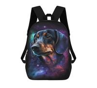 sinyumoney 17inch School Backpack for Girls Galactic Dachshund Art Print -1 Backpack 3D Printed Boy School Backpack Casual Daypack Rucksack for Middle School Students