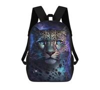 sinyumoney 17inch School Backpack for Girls Galactic Leopard Portrait-17 Backpack 3D Printed Boy School Backpack Casual Daypack Rucksack for Middle School Students