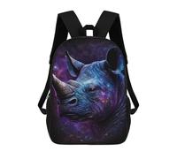 sinyumoney 17inch School Backpack for Girls Galactic Rhino Portrait-4 Backpack 3D Printed Boy School Backpack Casual Daypack Rucksack for Middle School Students