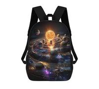 sinyumoney 17inch School Backpack for Girls Galactic Solar System Backpack 3D Printed Boy School Backpack Casual Daypack Rucksack for Middle School Students