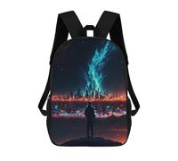 sinyumoney 17inch School Backpack for Girls Galaxy In The Night Sky Backpack 3D Printed Boy School Backpack Casual Daypack Rucksack for Middle School Students