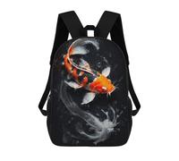 sinyumoney 17inch School Backpack for Girls Golden Koi in Bloom Backpack 3D Printed Boy School Backpack Casual Daypack Rucksack for Middle School Students