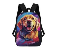 sinyumoney 17inch School Backpack for Girls Golden Retriever in Space Art Print Backpack 3D Printed Boy School Backpack Casual Daypack Rucksack for Middle School Students