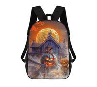 sinyumoney 17inch School Backpack for Girls Halloween Mystery House Backpack 3D Printed Boy School Backpack Casual Daypack Rucksack for Middle School Students