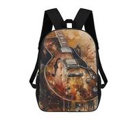 sinyumoney 17inch School Backpack for Girls Hollowbody Guitar Painting Backpack 3D Printed Boy School Backpack Casual Daypack Rucksack for Middle School Students