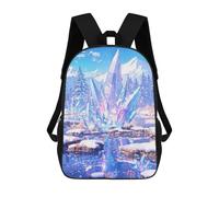 sinyumoney 17inch School Backpack for Girls Icy Reflections Backpack 3D Printed Boy School Backpack Casual Daypack Rucksack for Middle School Students