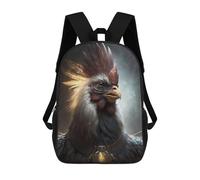 sinyumoney 17inch School Backpack for Girls King Chicken Backpack 3D Printed Boy School Backpack Casual Daypack Rucksack for Middle School Students