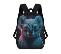 sinyumoney 17inch School Backpack for Girls Koala with Glasses Art Print-1 Backpack 3D Printed Boy School Backpack Casual Daypack Rucksack for Middle School Students