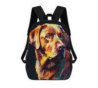 sinyumoney 17inch School Backpack for Girls Labrador Abstract Backpack 3D Printed Boy School Backpack Casual Daypack Rucksack for Middle School Students