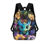sinyumoney 17inch School Backpack for Girls Little Dragon Backpack 3D Printed Boy School Backpack Casual Daypack Rucksack for Middle School Students