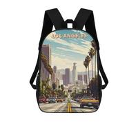 sinyumoney 17inch School Backpack for Girls Los Angeles Backpack 3D Printed Boy School Backpack Casual Daypack Rucksack for Middle School Students