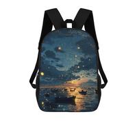 sinyumoney 17inch School Backpack for Girls Magical Twilight Sea Backpack 3D Printed Boy School Backpack Casual Daypack Rucksack for Middle School Students
