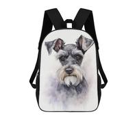 sinyumoney 17inch School Backpack for Girls Miniature Schnauzer Dog Backpack 3D Printed Boy School Backpack Casual Daypack Rucksack for Middle School Students