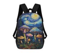sinyumoney 17inch School Backpack for Girls Mystic Mushroom Night Sky Backpack 3D Printed Boy School Backpack Casual Daypack Rucksack for Middle School Students
