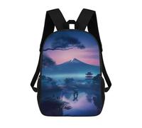 sinyumoney 17inch School Backpack for Girls Nature in Japan Backpack 3D Printed Boy School Backpack Casual Daypack Rucksack for Middle School Students
