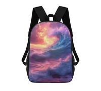 sinyumoney 17inch School Backpack for Girls Ocean Wave Sunset Backpack 3D Printed Boy School Backpack Casual Daypack Rucksack for Middle School Students